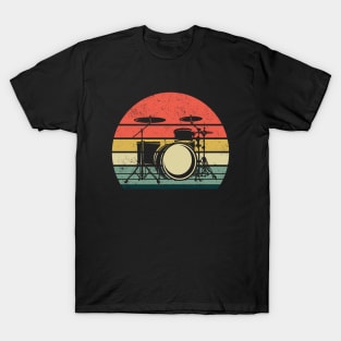 Drums Musical Instrument Vintage Retro Sunset T-Shirt